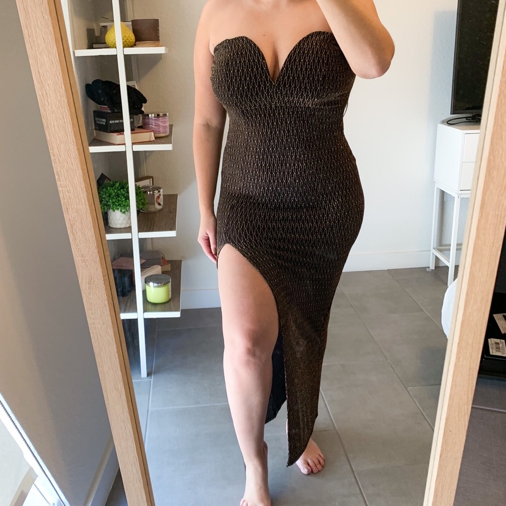 Black and gold dress